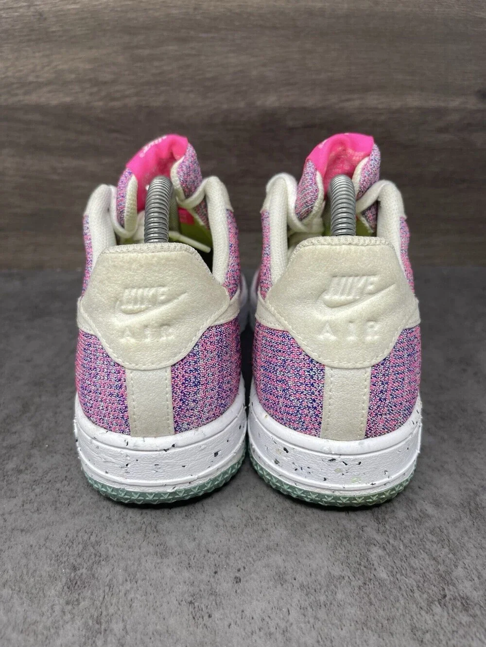 Nike Air Force 1 Crater Flyknit Pink Multicolor Womens Size 8.5 Casual Sneakers